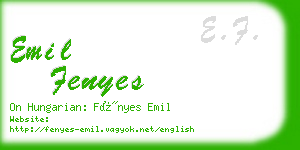 emil fenyes business card